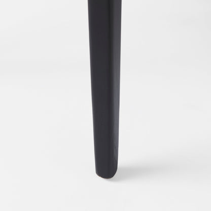 Clara Black Wood W/ Cream Fabric Seat and Cane Back Armless Dining Chair