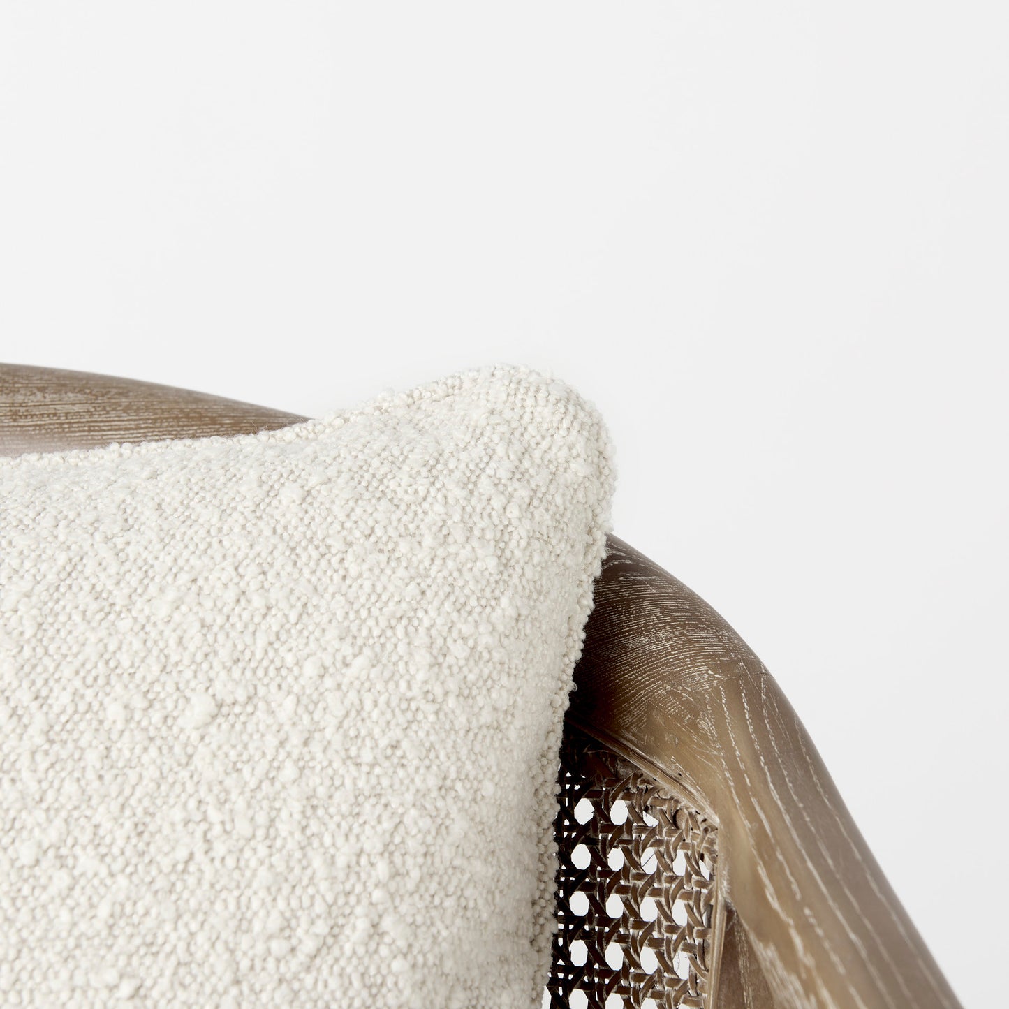 Landon 25.6L x 29.1W x 30.5H Light Brown Wood W/ Cream Fabric Seat and Cane Back Accent Chair