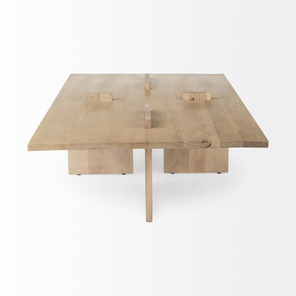 Aida 56 x 34 Rectangular Light Brown Wood Coffee Table