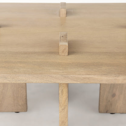 Aida 56 x 34 Rectangular Light Brown Wood Coffee Table