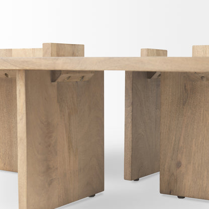 Aida 56 x 34 Rectangular Light Brown Wood Coffee Table