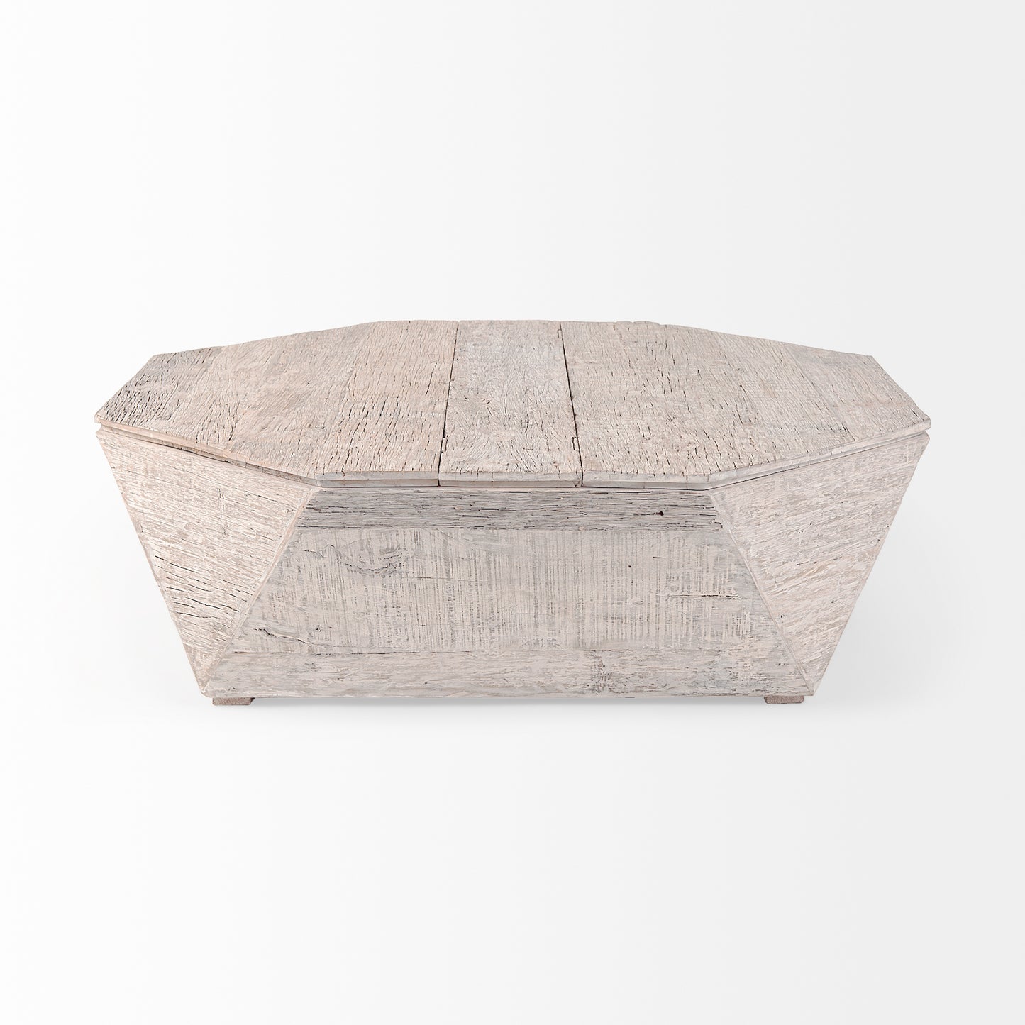 Esagono Octagonal Reclaimed Wood Coffee Table w/ Storage