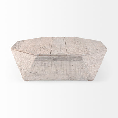 Esagono Octagonal Reclaimed Wood Coffee Table w/ Storage