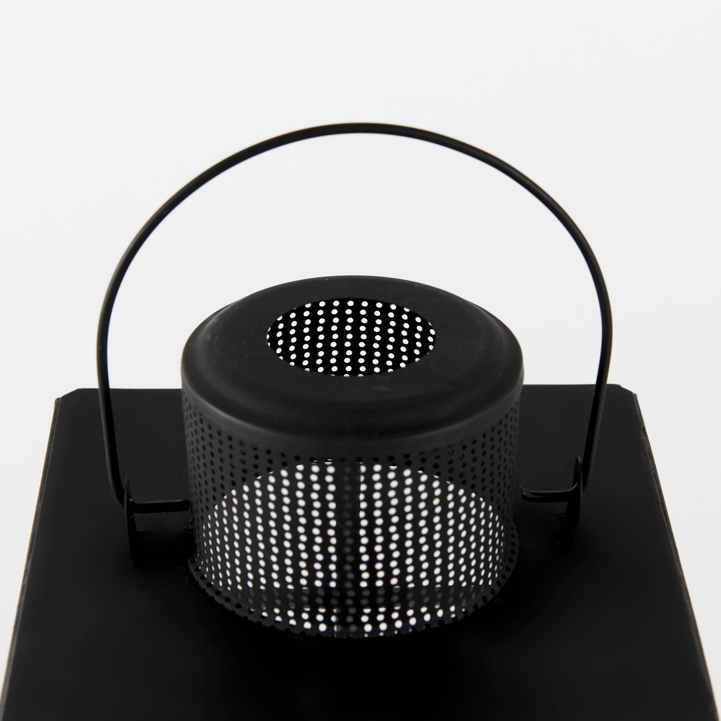 Gamfield 6.1L x 6.1W x 10.6H Small Black Metal and Glass Lantern