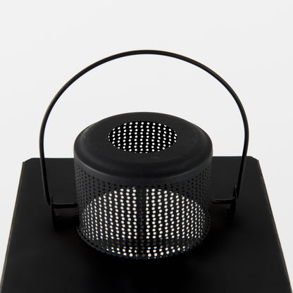 Gamfield 6.1L x 6.1W x 10.6H Small Black Metal and Glass Lantern