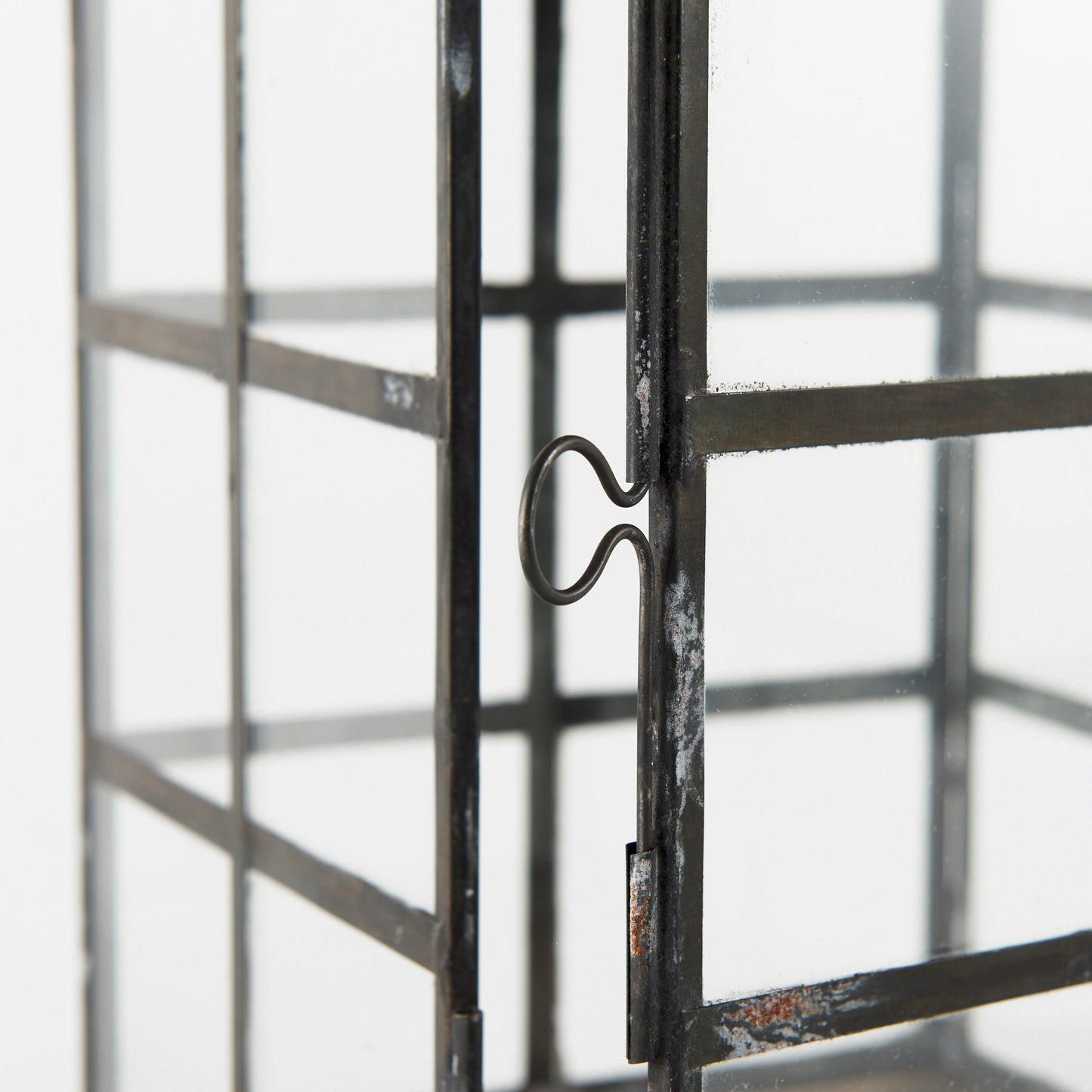 Gamfield 6.1L x 6.1W x 10.6H Small Black Metal and Glass Lantern