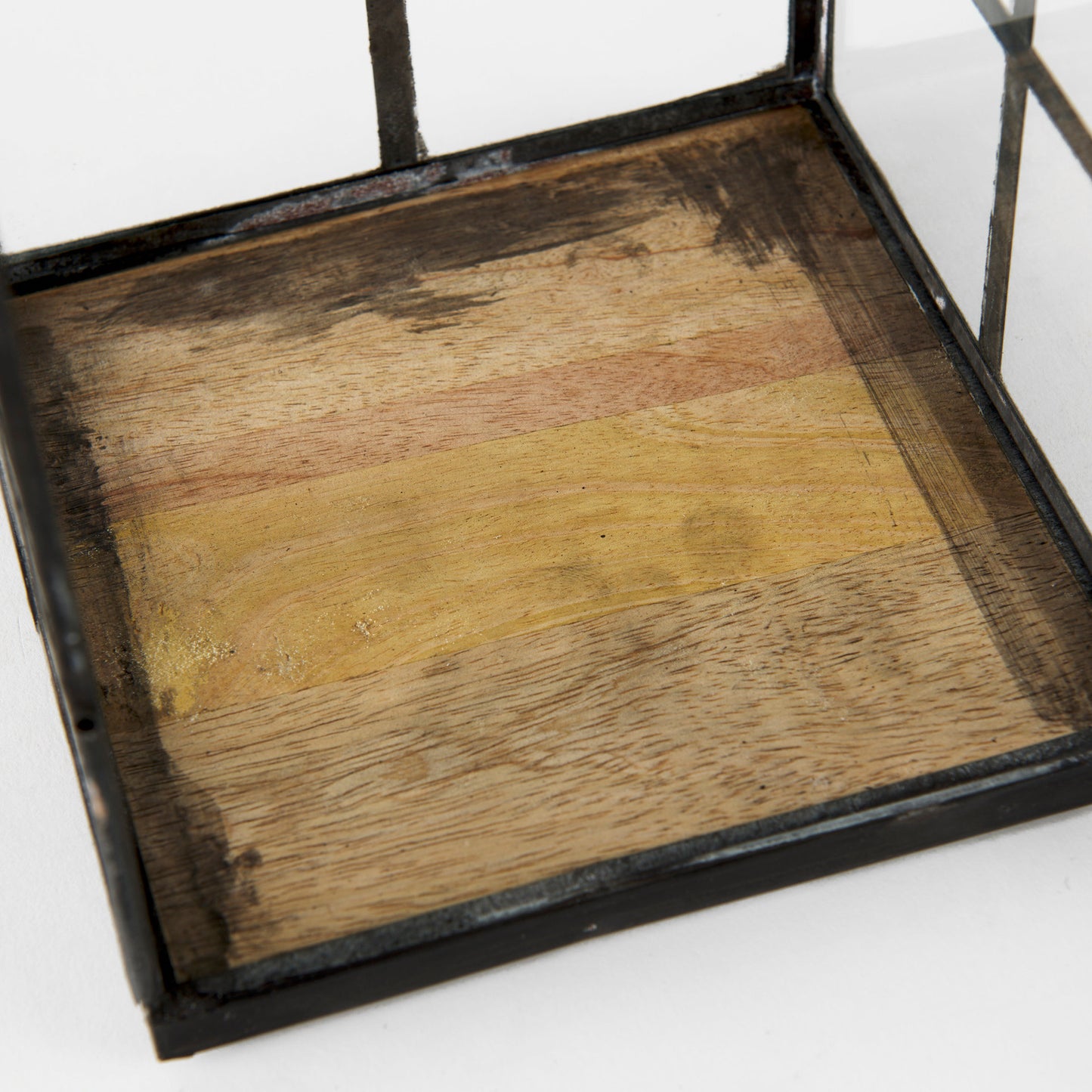 Gamfield 6.1L x 6.1W x 10.6H Small Black Metal and Glass Lantern