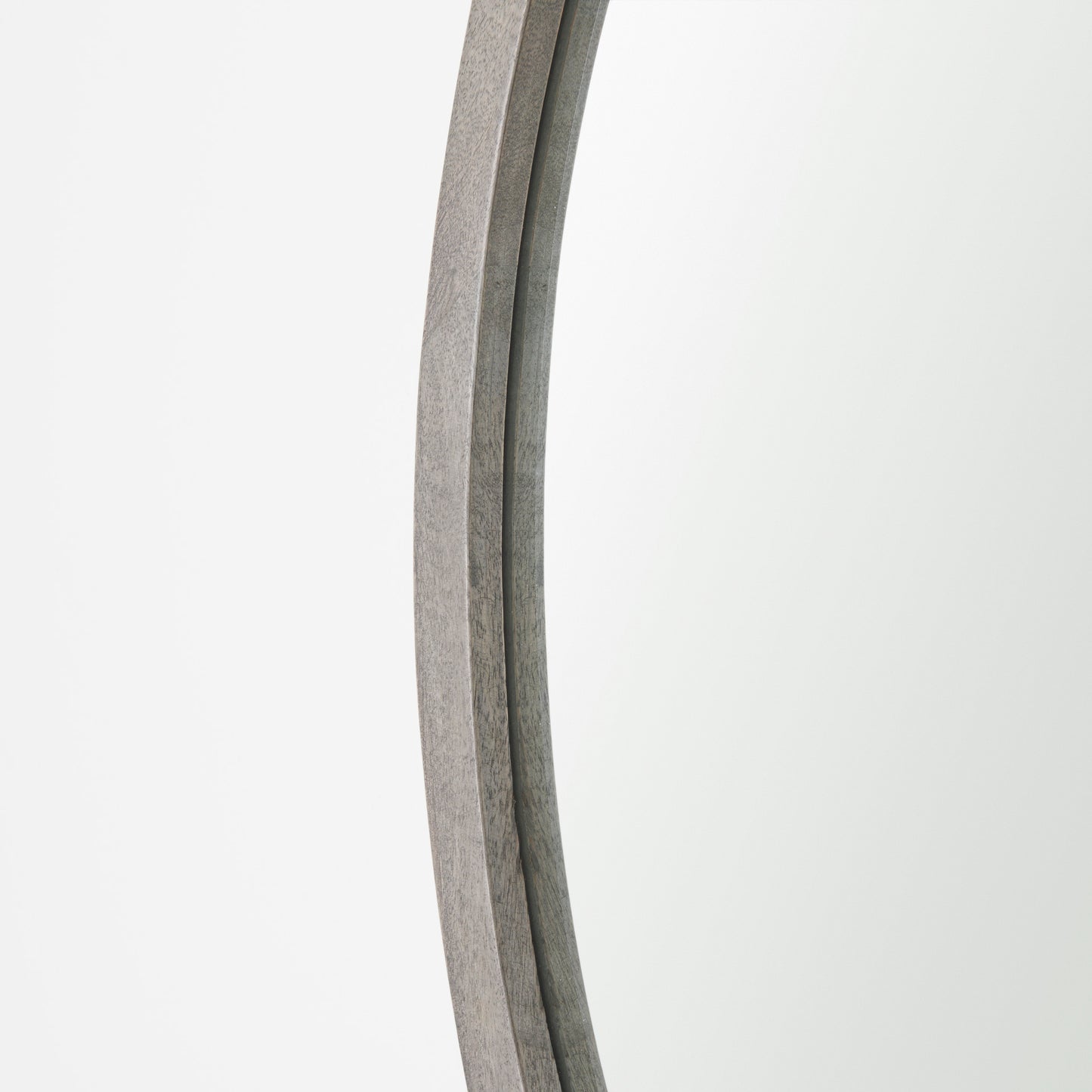 Gambit 46" Round Gray Wash Wood Frame Wall Mirror