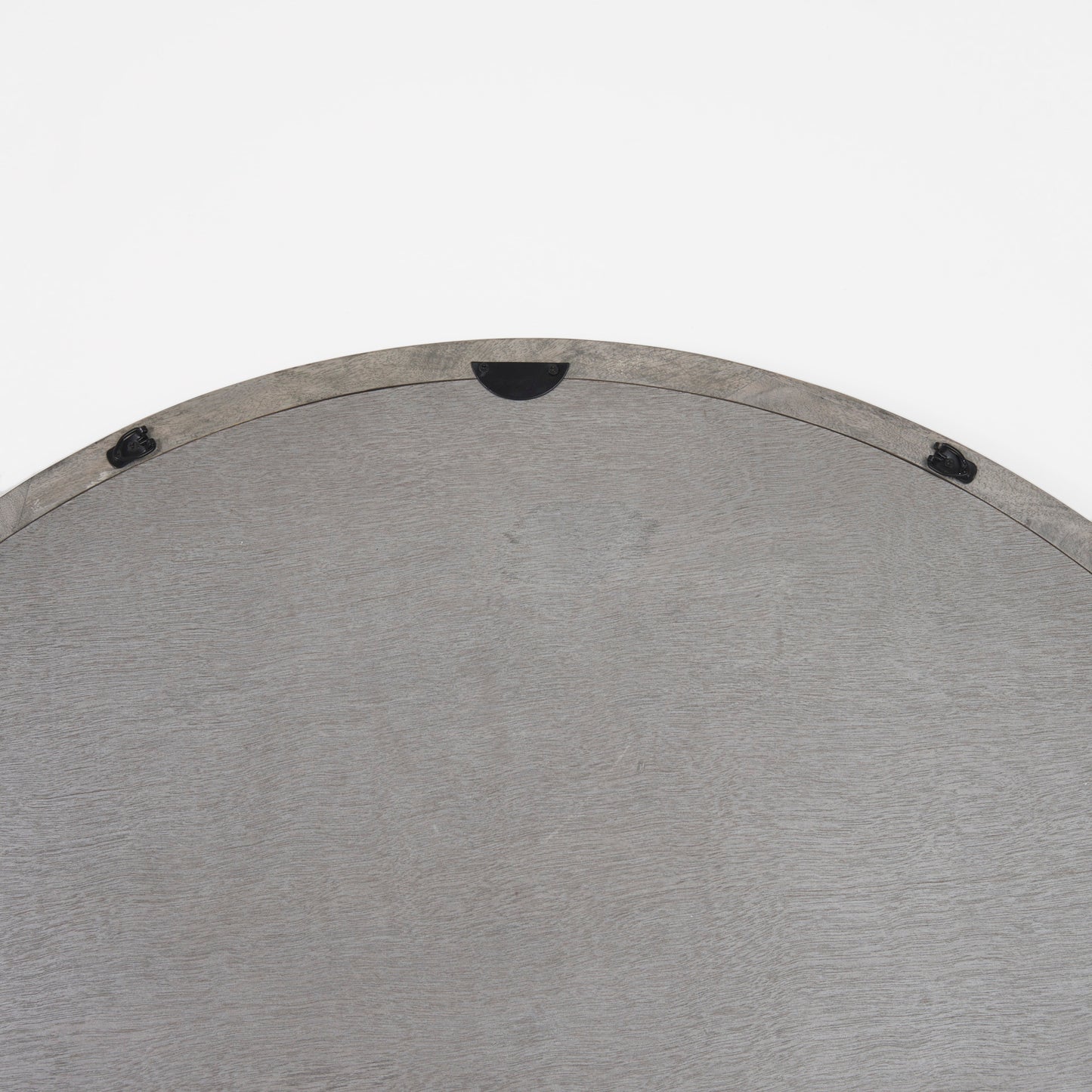 Gambit 46" Round Gray Wash Wood Frame Wall Mirror