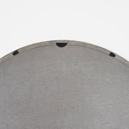 Gambit 46" Round Gray Wash Wood Frame Wall Mirror