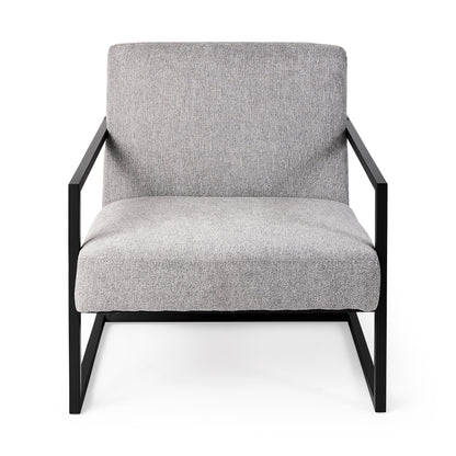 Armelle Gray Fabric Seat W/Black Metal Frame Accent Chair