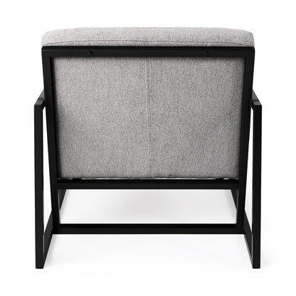 Armelle Gray Fabric Seat W/Black Metal Frame Accent Chair