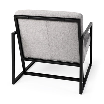 Armelle Gray Fabric Seat W/Black Metal Frame Accent Chair