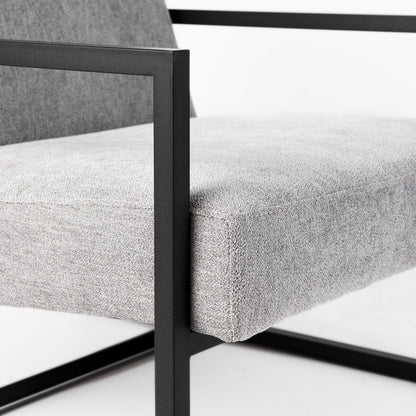 Armelle Gray Fabric Seat W/Black Metal Frame Accent Chair