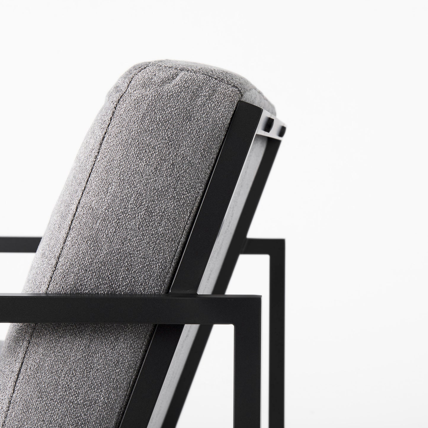 Armelle Gray Fabric Seat W/Black Metal Frame Accent Chair