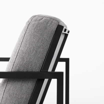 Armelle Gray Fabric Seat W/Black Metal Frame Accent Chair