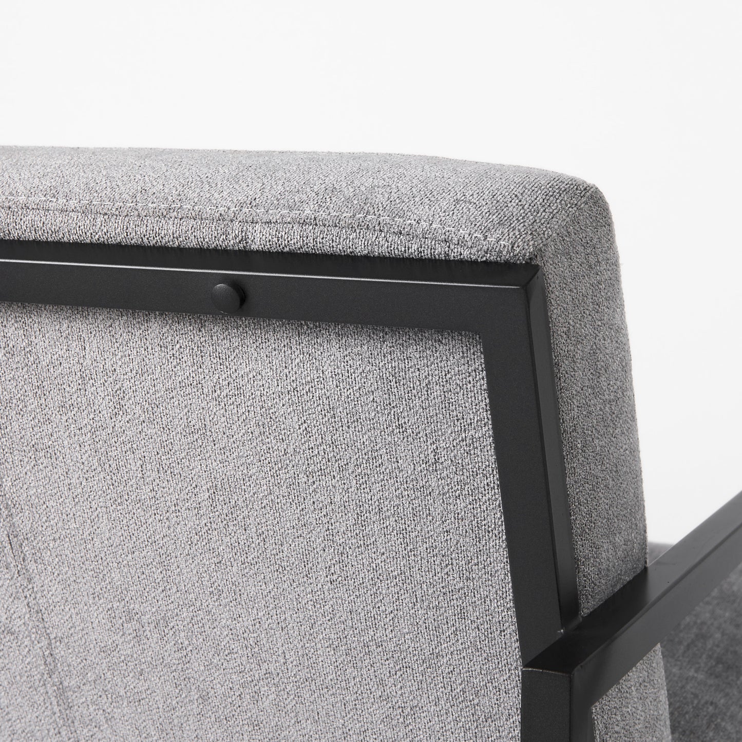 Armelle Gray Fabric Seat W/Black Metal Frame Accent Chair