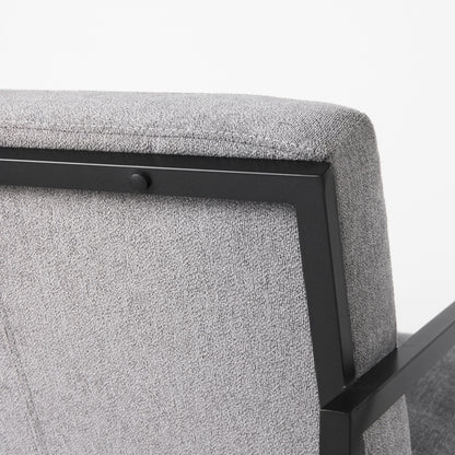 Armelle Gray Fabric Seat W/Black Metal Frame Accent Chair