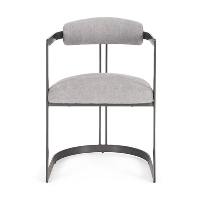 Hollyfield II Gray Fabric Seat W/ Gray Iron Frame Dining Chair