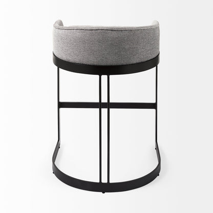 Hollyfield II Gray Fabric Seat W/ Gray Metal Base Counter Stool