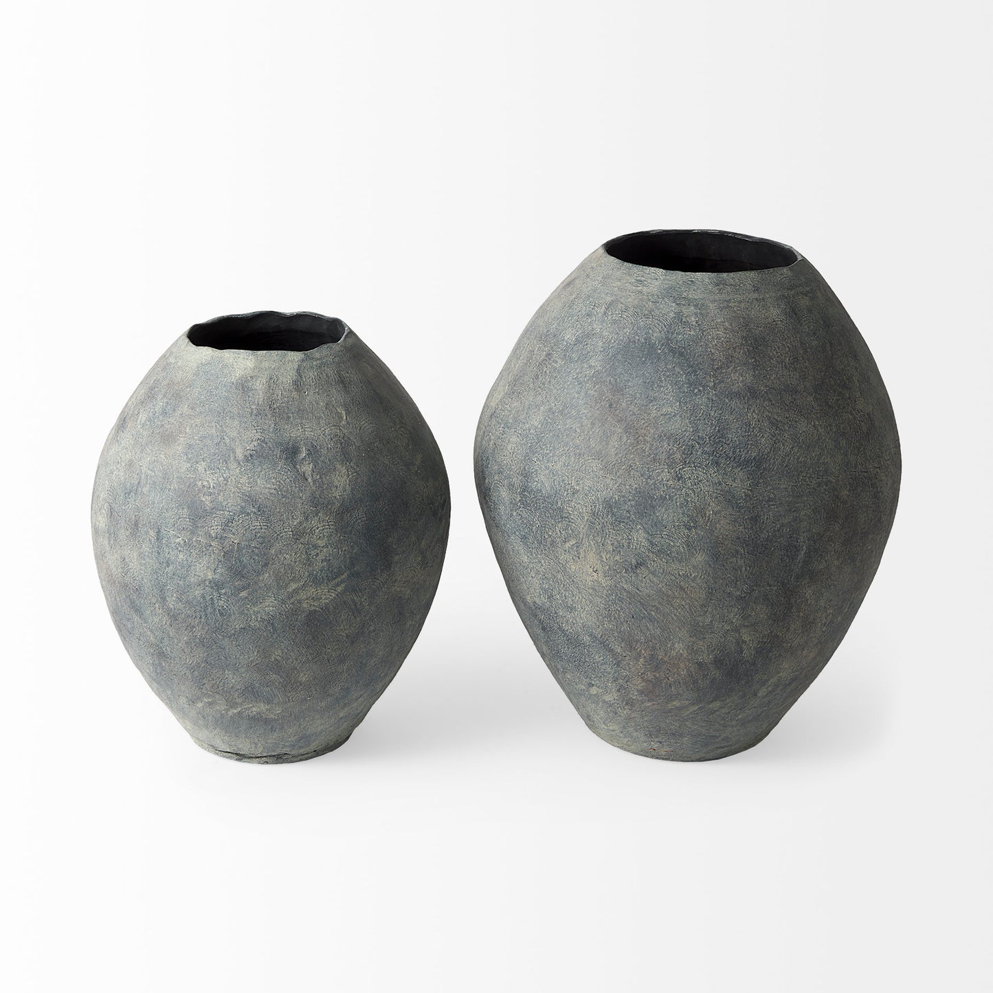 Gobi 20L x 23H Small Gray Ceramic Oval Vase