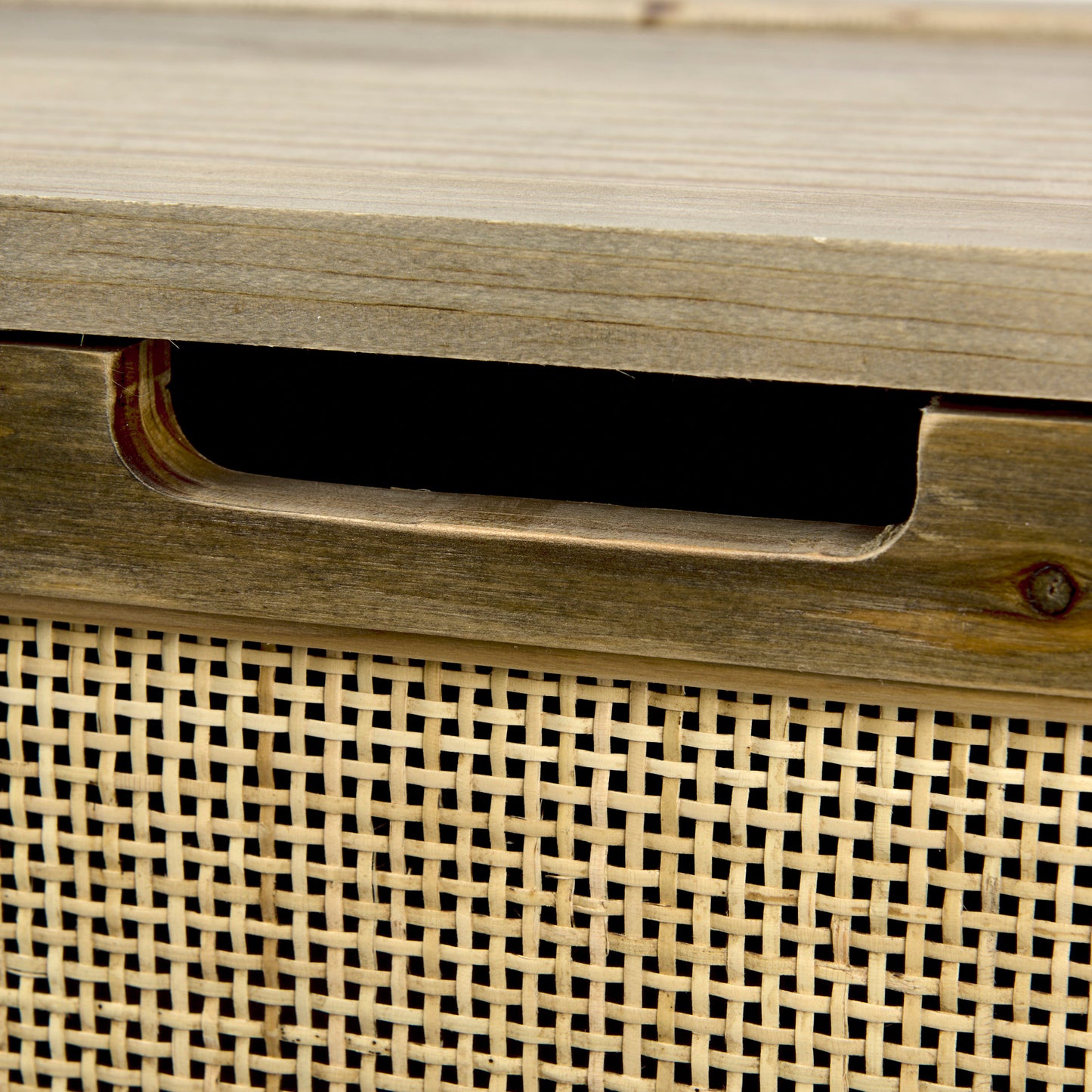 Sonny 23.6L x 15.7W x 13.8H Set of Two Brown Wood and Wicker W/ Metal Detail Rectangular Boxes