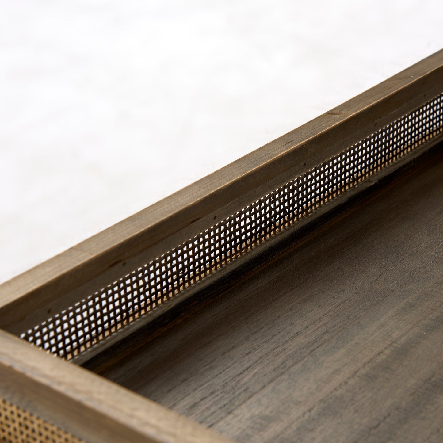 Sonny 23.6L x 23.6W x 2.0H Set of Two Brown Wood and Wicker Square Trays