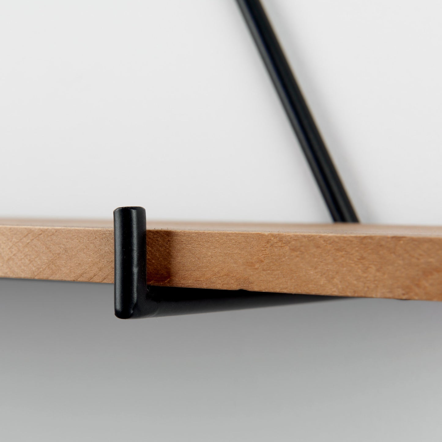 Khufu 18.9L x 5.5W x 10.2H Set of Three Brown Wood W/ Black Metal Triangular Hanging Shelves