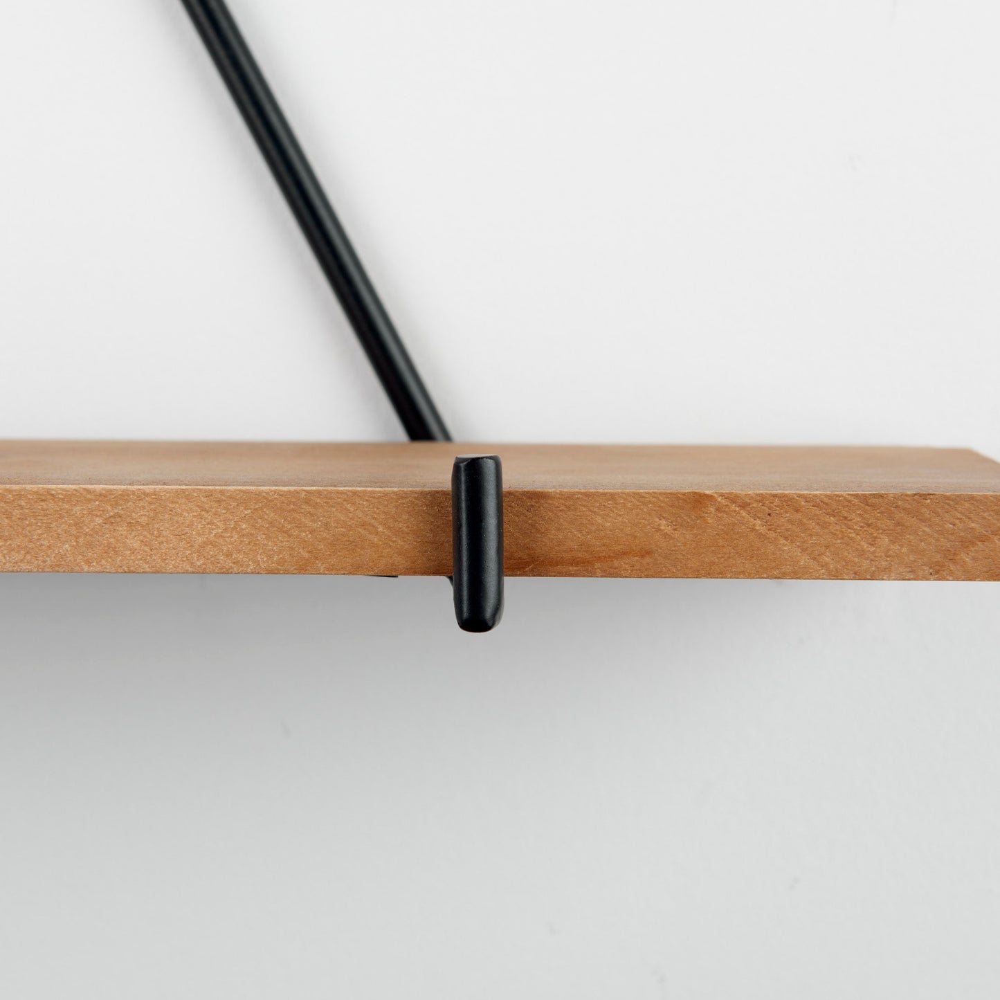 Khufu 18.9L x 5.5W x 10.2H Set of Three Brown Wood W/ Black Metal Triangular Hanging Shelves