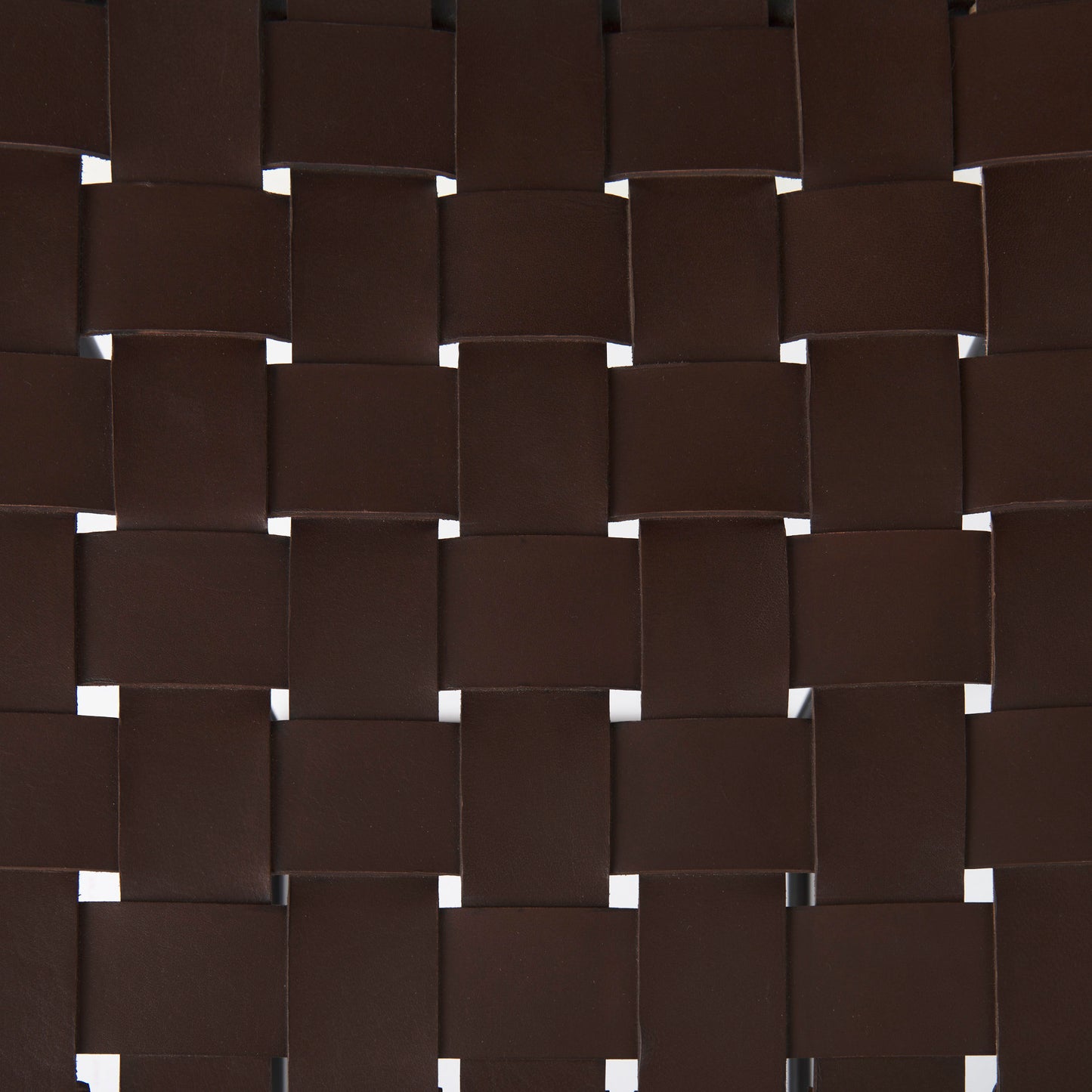 Clarissa 18.0L x 16.0W x 30.25H Dark Brown Woven Leather Seat W/ Black Metal Frame Bar Stool