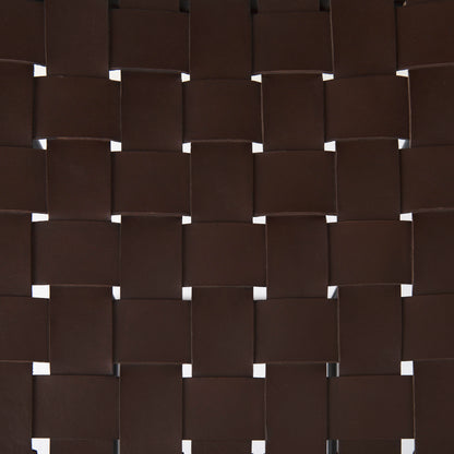 Clarissa 18.0L x 16.0W x 30.25H Dark Brown Woven Leather Seat W/ Black Metal Frame Bar Stool