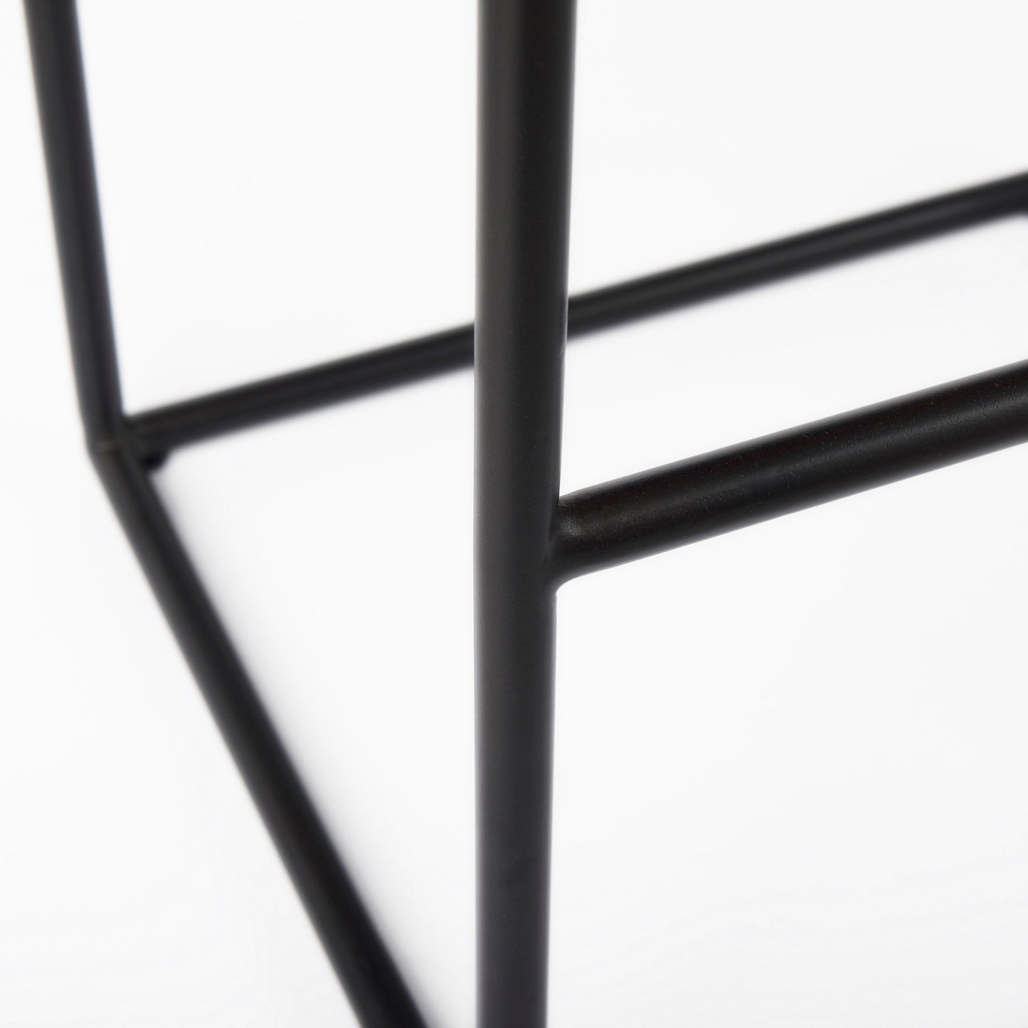 Clarissa 18.0L x 16.0W x 30.25H Dark Brown Woven Leather Seat W/ Black Metal Frame Bar Stool