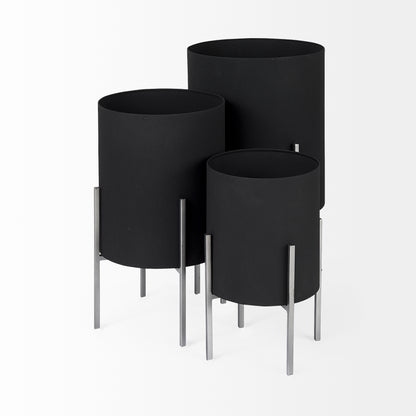 Claypoole (Set of 3) Black Plant Stands