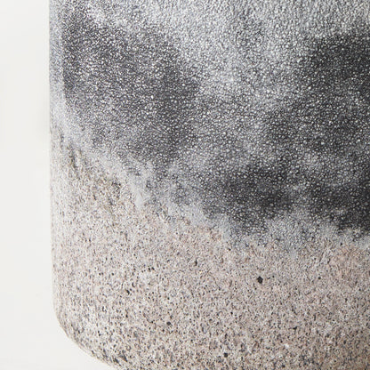 Squally 6.0L x 6.0W x 6.4H Black/Brown Glass Ombre Textured Small Vase