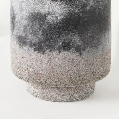 Squally 6.0L x 6.0W x 6.4H Black/Brown Glass Ombre Textured Small Vase