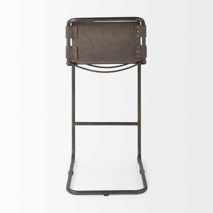 Berbick 43" Total Height Brown/Gray Suede w/ Iron Frame Bar Stool