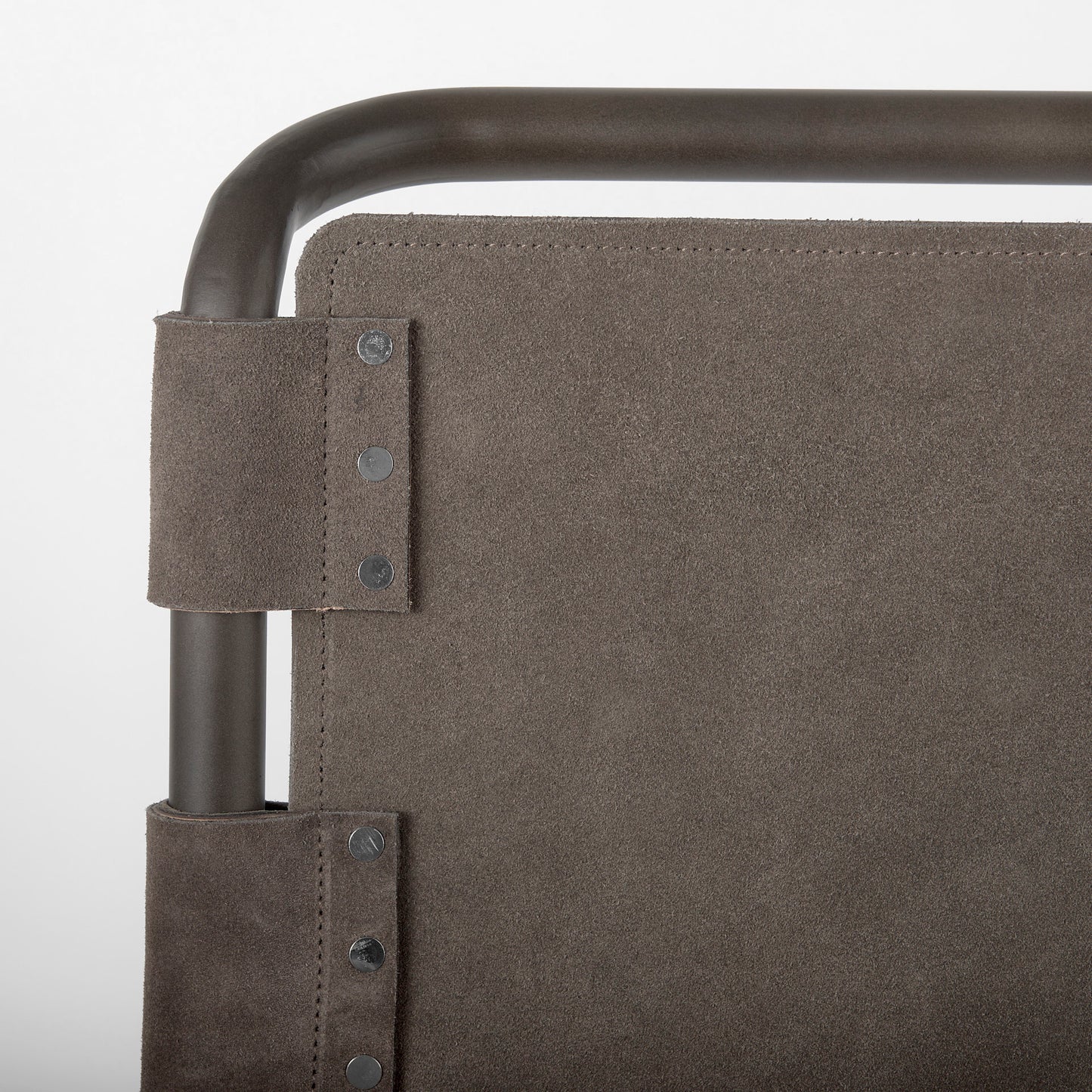 Berbick 43" Total Height Brown/Gray Suede w/ Iron Frame Bar Stool