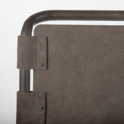 Berbick 43" Total Height Brown/Gray Suede w/ Iron Frame Bar Stool