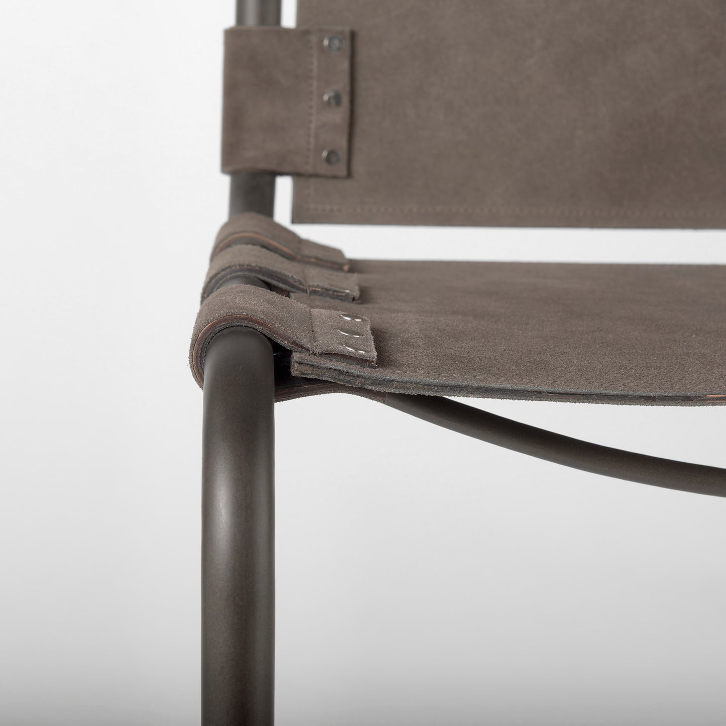 Berbick 43" Total Height Brown/Gray Suede w/ Iron Frame Bar Stool