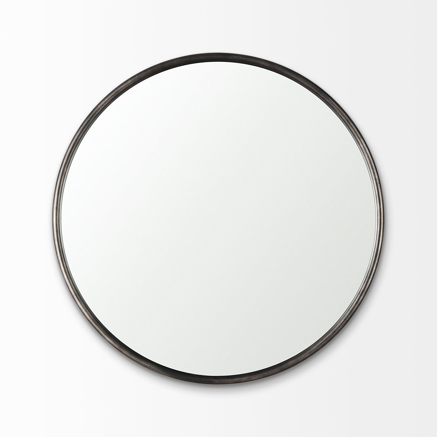 Piper 35.8L x 1.0W x 35.8H Small Black Metal Round Wall Mirror