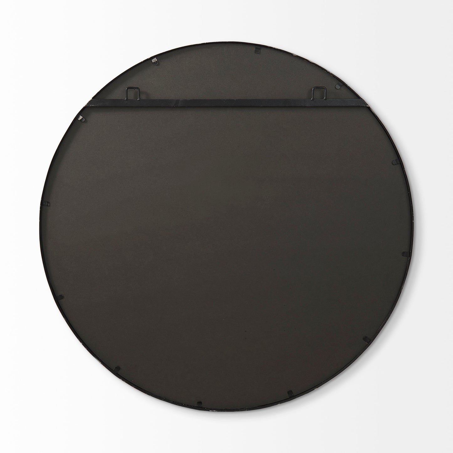 Piper 35.8L x 1.0W x 35.8H Small Black Metal Round Wall Mirror