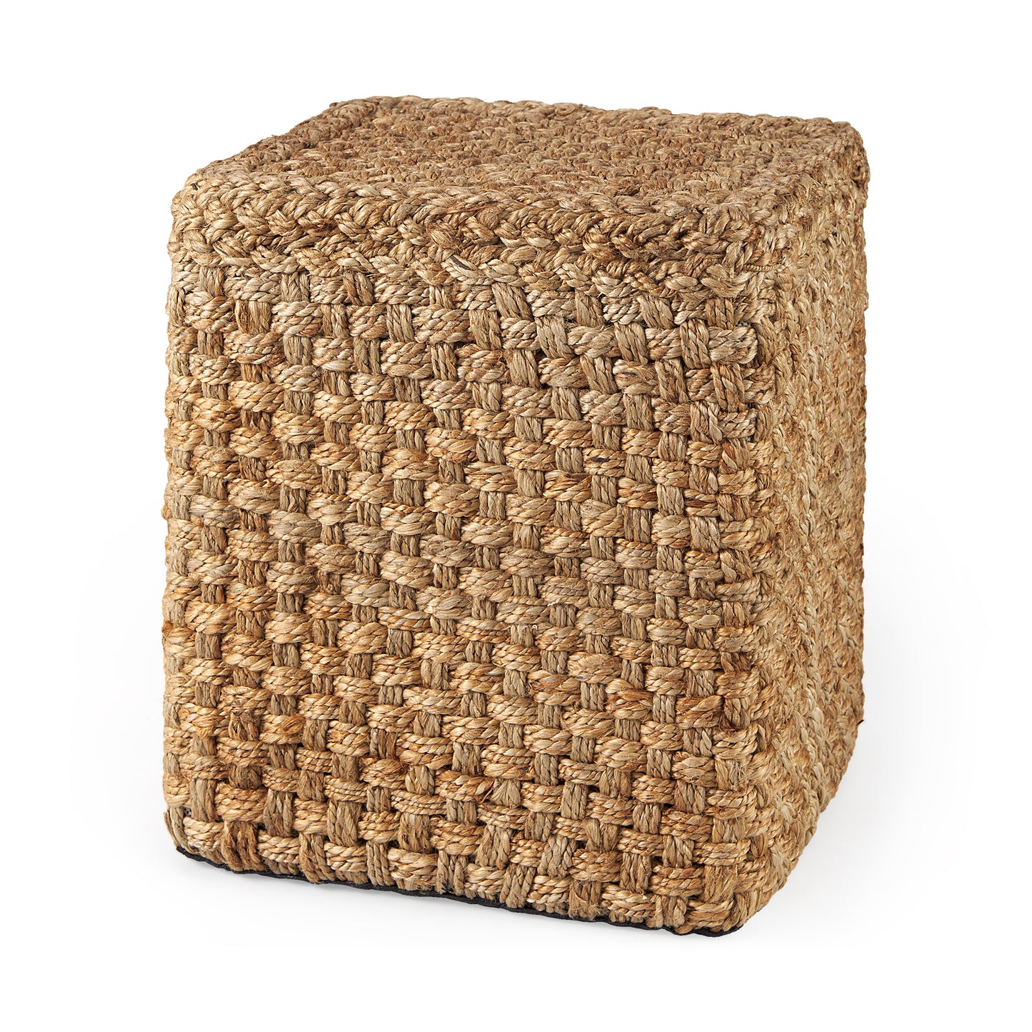 Aylin 16.5" Square Brown Jute Pouf