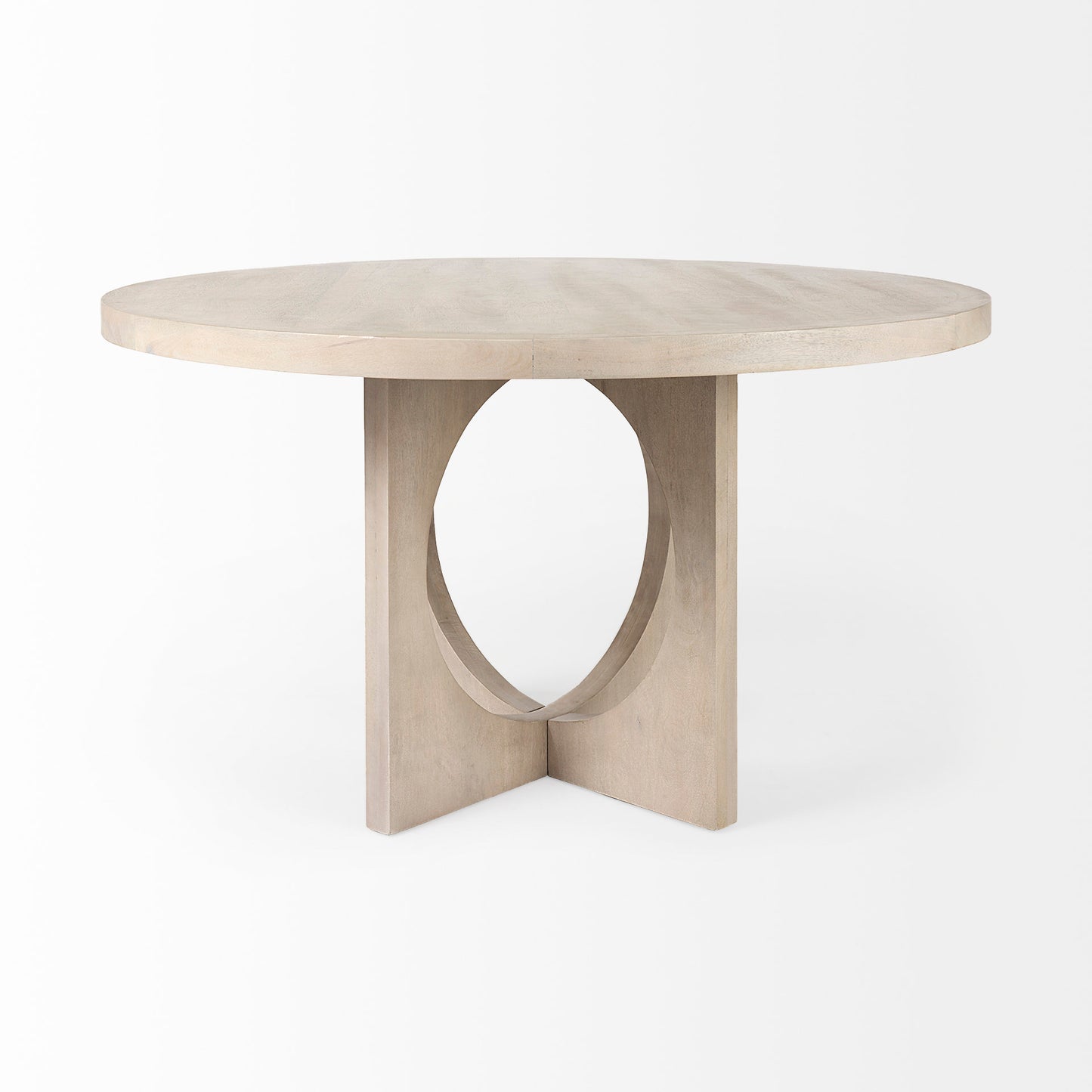 Liesl 54.L x 54.0W x 30.0H Barely Gray Finished Wood W/ Circular Top Dining Table