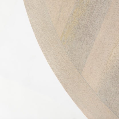 Liesl 54.L x 54.0W x 30.0H Barely Gray Finished Wood W/ Circular Top Dining Table