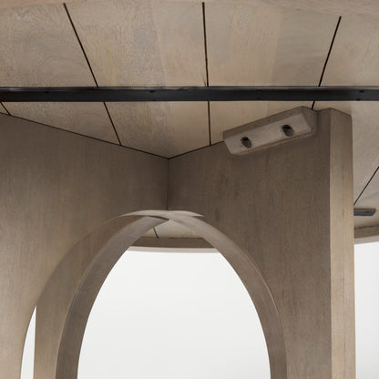 Liesl 54.L x 54.0W x 30.0H Barely Gray Finished Wood W/ Circular Top Dining Table