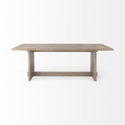 Aida 84L Light Gray Wood Dining Table