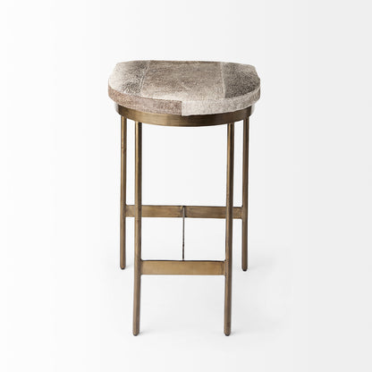 Millie 16.75 X 17.75 X 26.25 Hair-on-hide Seat W/ Gold Metal Frame Counter Stool