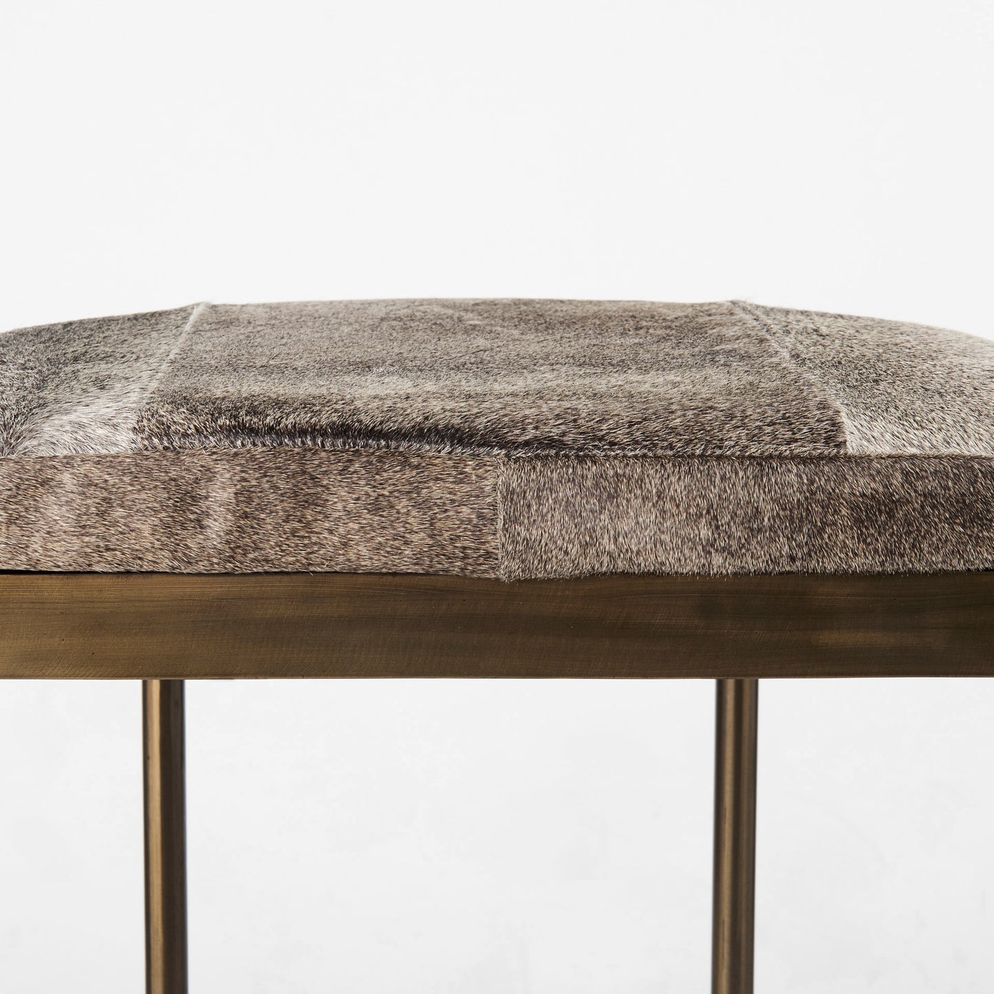 Millie 16.75 X 17.75 X 26.25 Hair-on-hide Seat W/ Gold Metal Frame Counter Stool