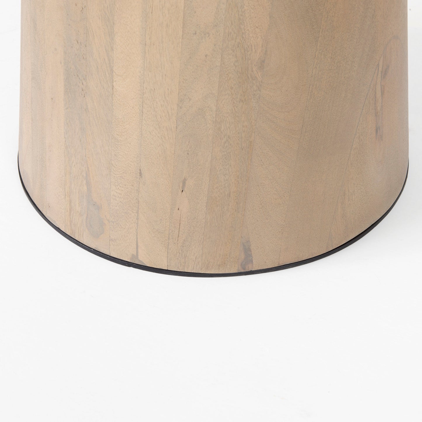 Maxwell 48L x 48W x 30H White Marble Round Top W/ Black Metal and Wood Pedestal Base Dining Table