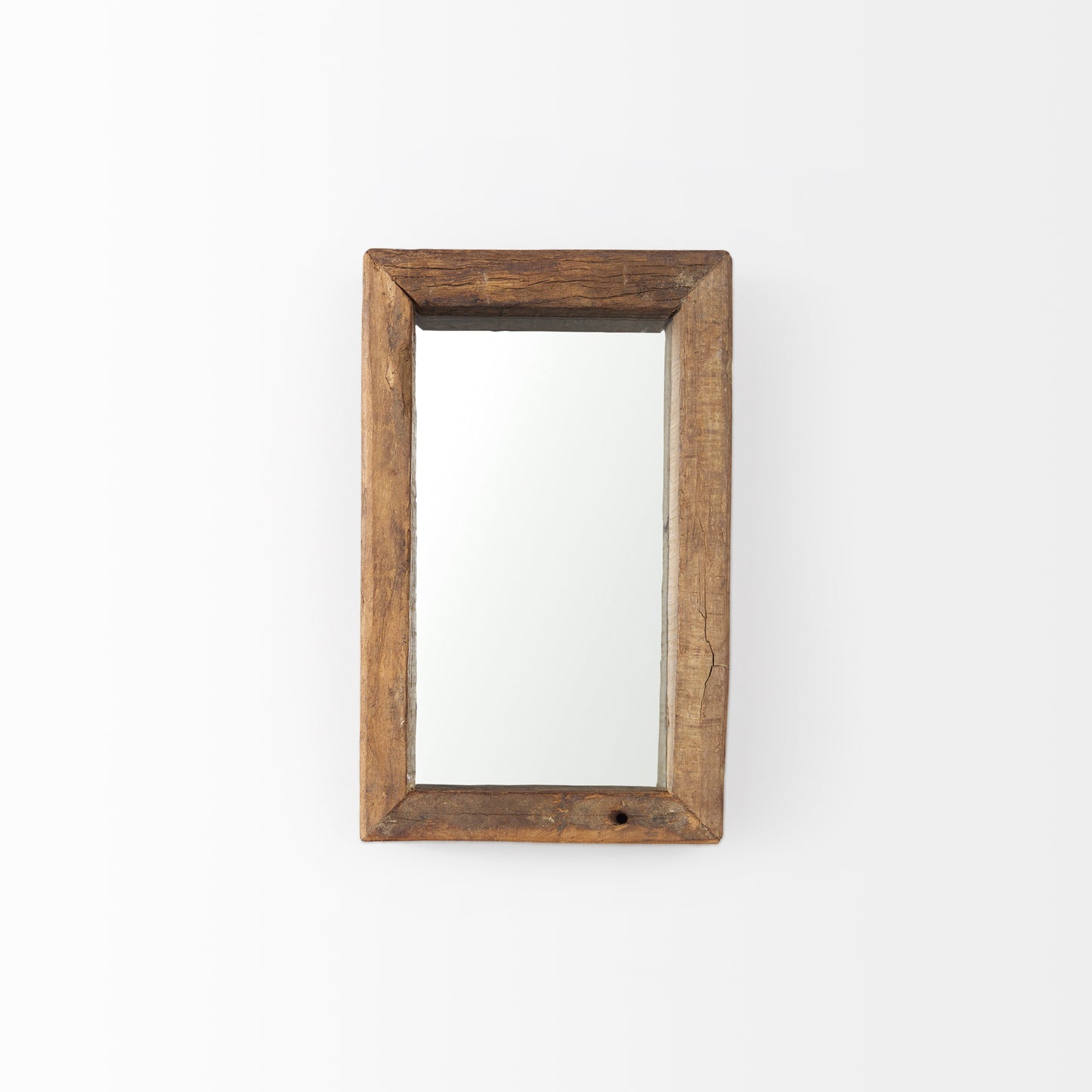 Gervaise 12L x 2W x7H Small Brown Wood Frame Rectangular Wall Mirror